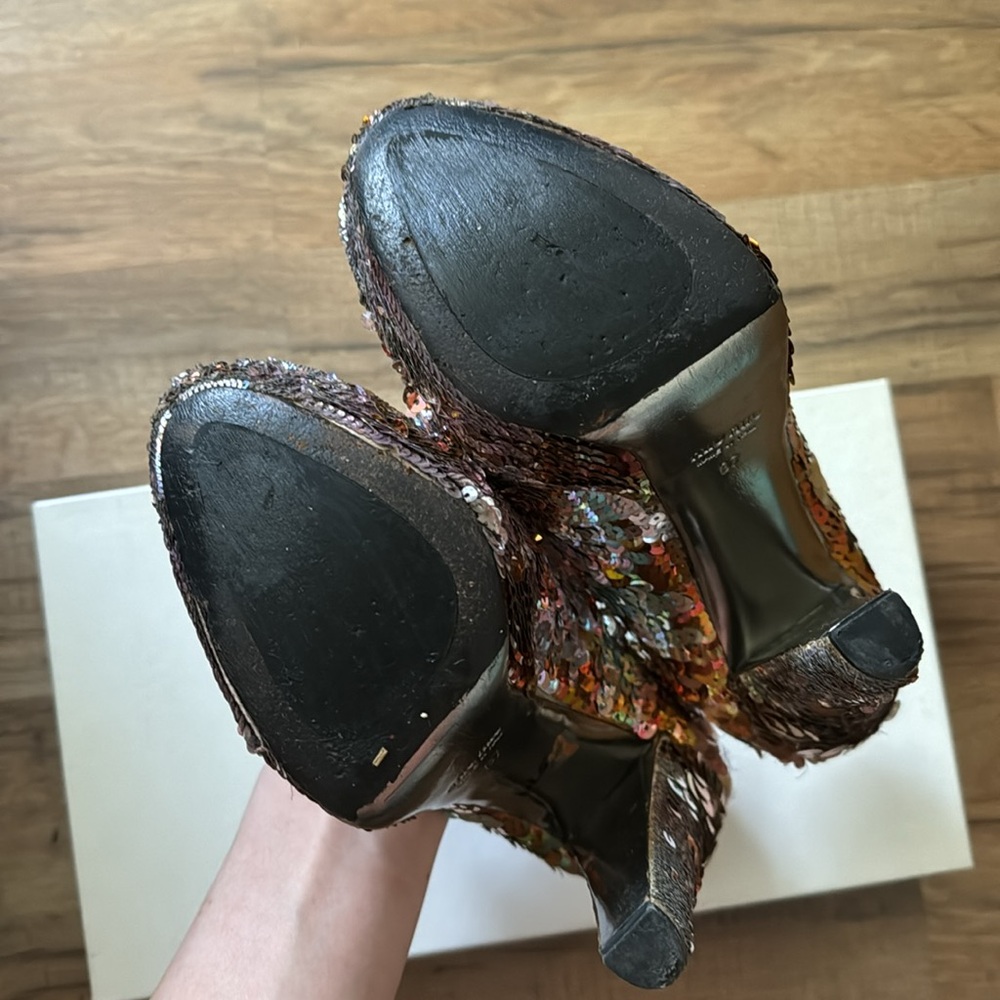 Miu Miu Sequin Platform Heels Size 37 - image 7